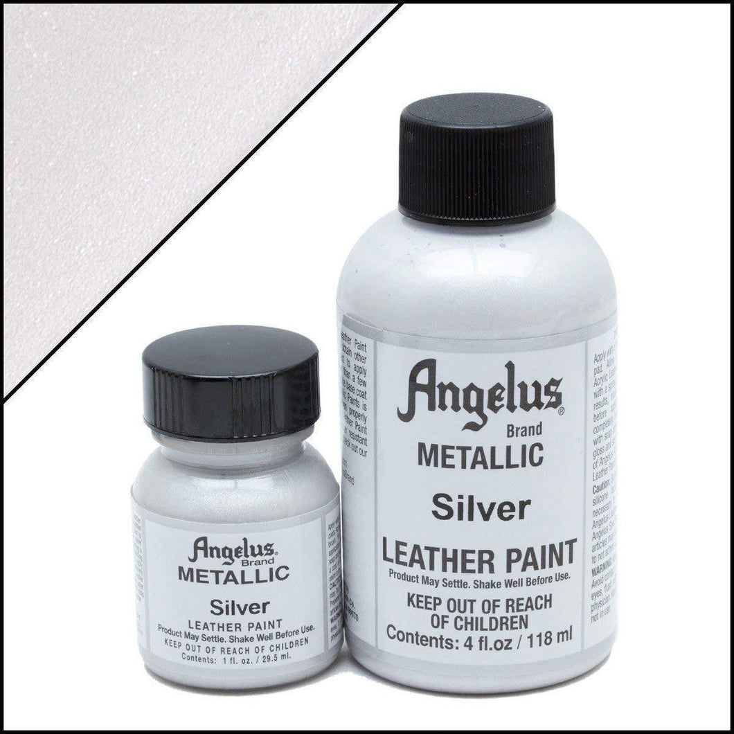 Angelus Metallic Acrylic Leather Paint Silver 1oz