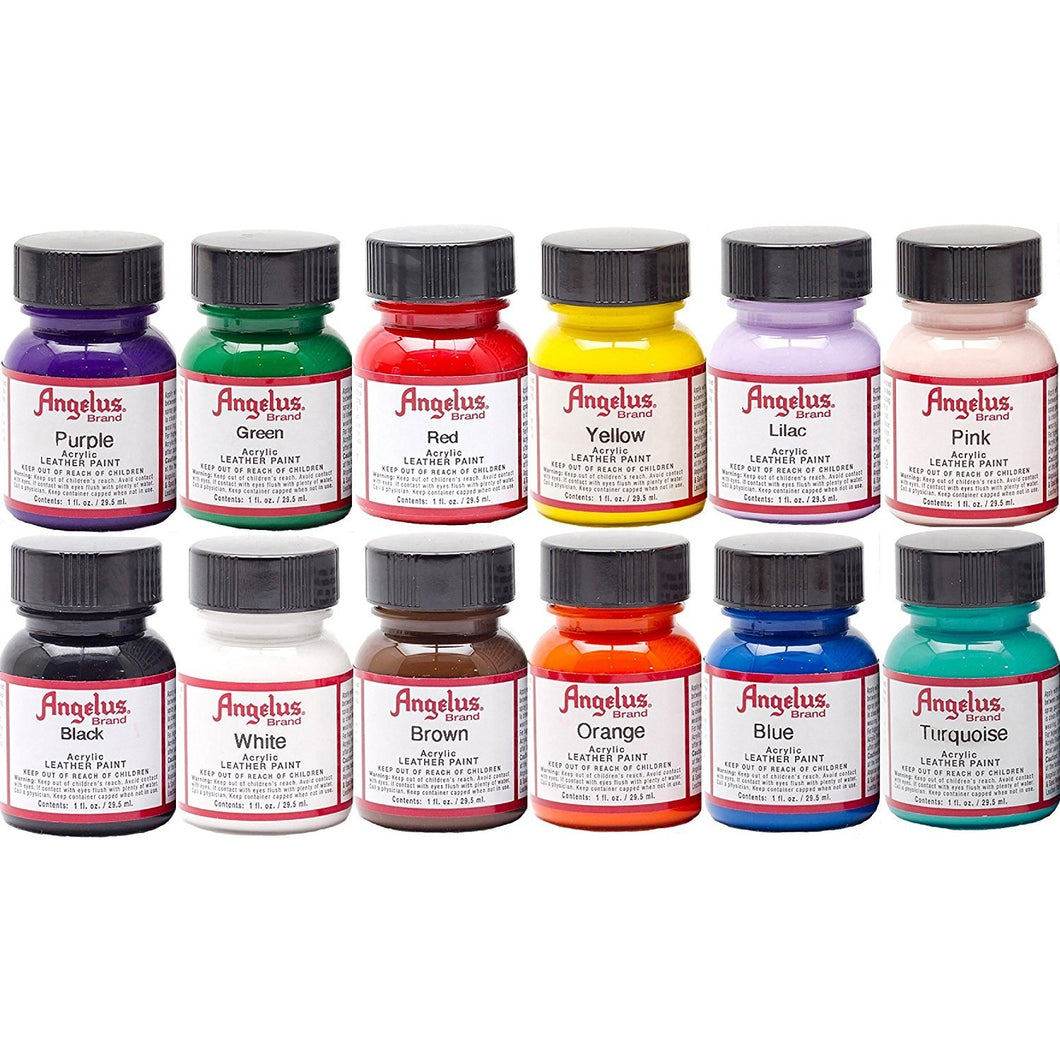 Angelus Acrylic Leather Paint 12 Pack Starter Kit