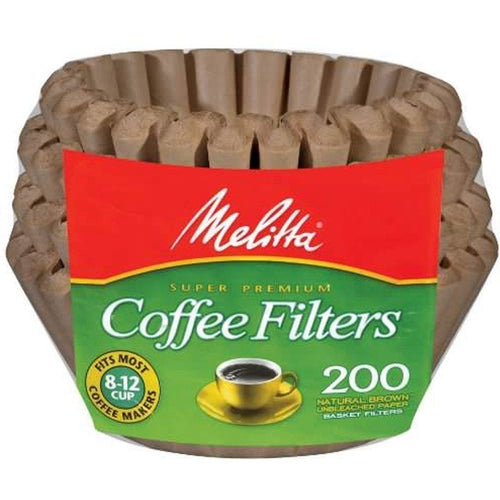 Melitta 62957 8 To 12 Cup Natural Brown Basket Coffee Filters 200 Count (Pack of 2)